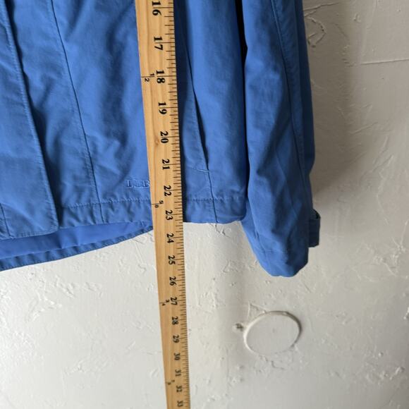 LL Bean Jacket Womens Small Blue Hooded Nylon Lightweight Rain Windbreaker Coat - Picture 7 of 10